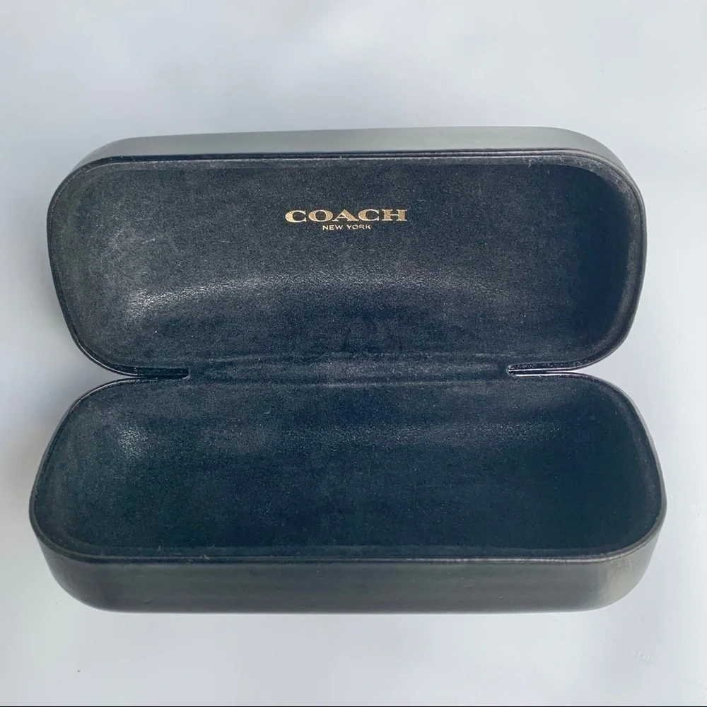 Coach Leather Sunglasses Large Case Black